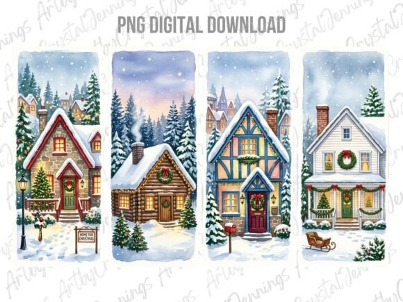 Download Winter Christmas Home Watercolor PNG - Watercolor png Collection
