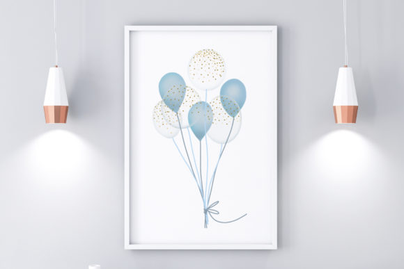 Download Cute Wall Art-Blue Balloon-Cute Nursery - Cute wall art Collection