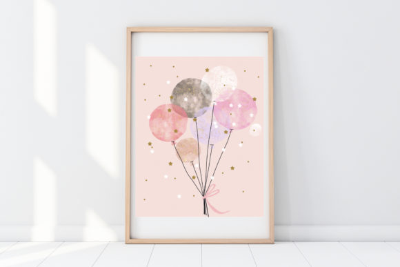 Download Cute Wall Art-Pink Balloon-kids Room - Cute wall art Collection
