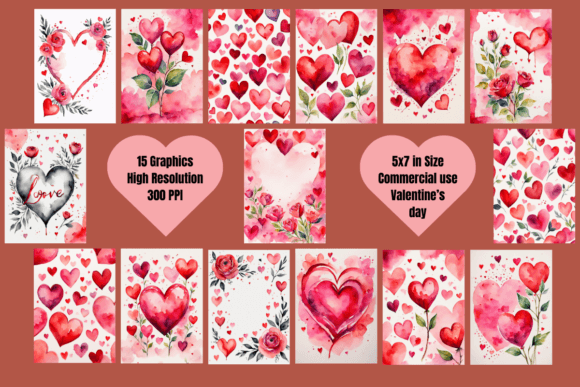 Download Valentines Cards, 5x7 Commercial Use - Valentine Collection