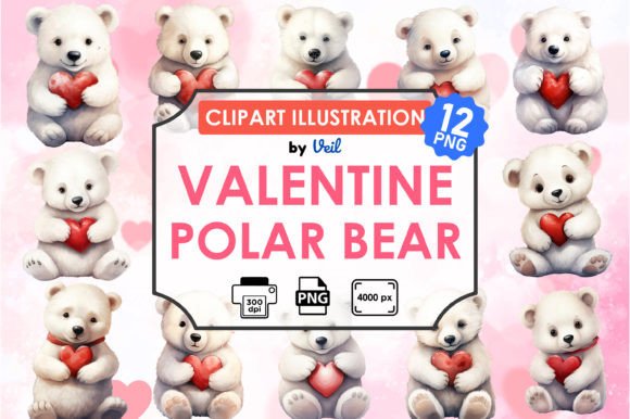 Download Valentine Polar Bear Clipart Bundle - Valentine Collection