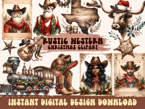 Download Rustic Vintage Western Christmas - Premium Bundle
