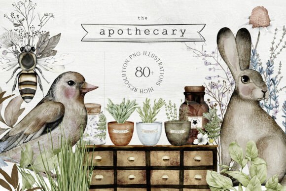 Download Apothecary Hand Drawn Watercolor PNG - Watercolor png Collection