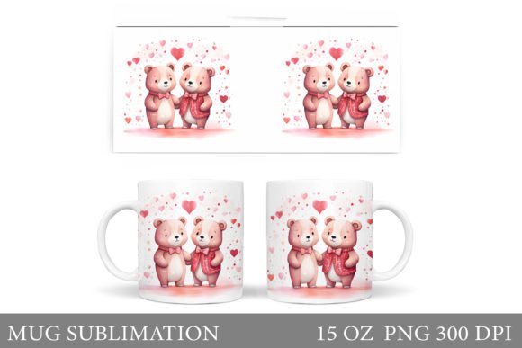Download Cute Bears Mug. Valentine Mug Design - Premium Resources