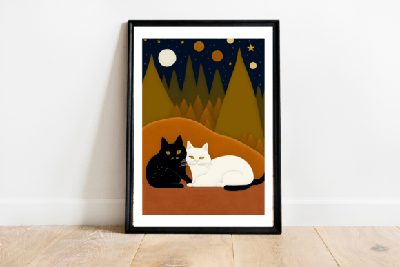 Download Cat Couple Cute Wall Art - Cute wall art Collection