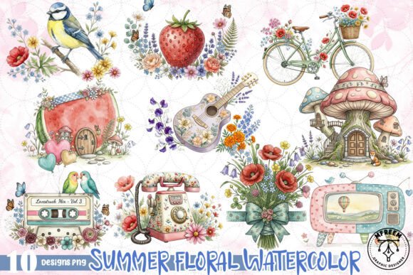 Download Summer Floral Watercolor PNG - Watercolor png Collection